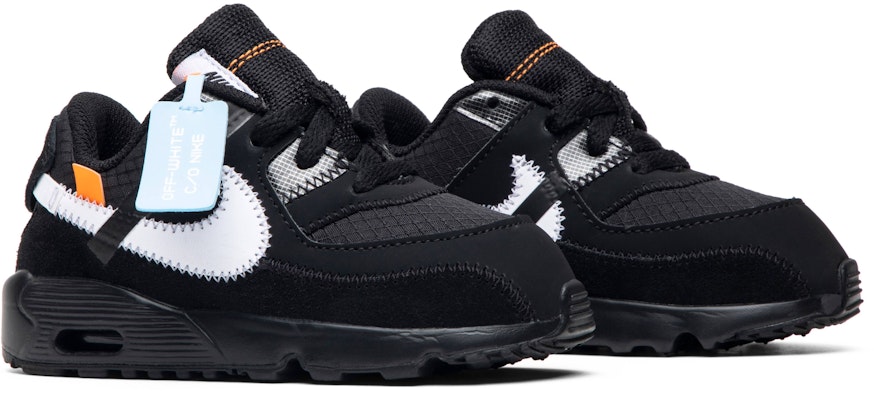 Toddler Off White x Nike Air Max 90 Black BV0852 001