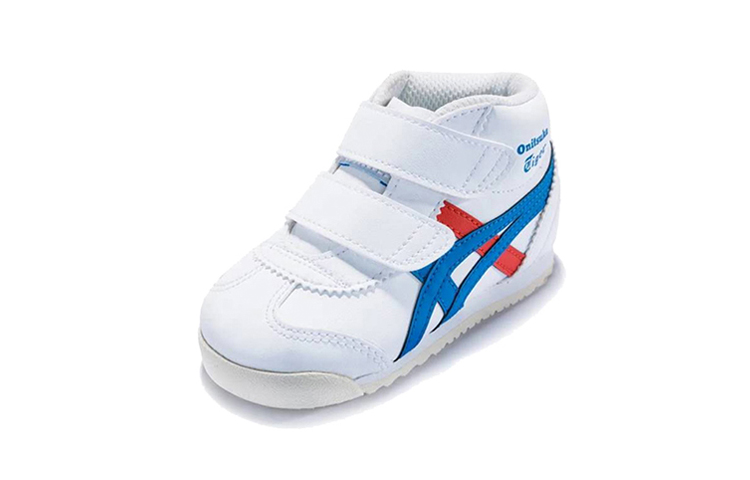 Lookbook 嬰童 Onitsuka Tiger MEXICO Mid Runner TS 減震防滑 中筒運動休閒鞋 藍白