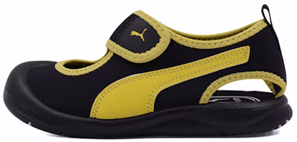 (Toddler) Puma Aquacat Sandals Black Yellow 374887-02 (Toddler) Puma Aquacat Sandals Black Yellow 374887-02