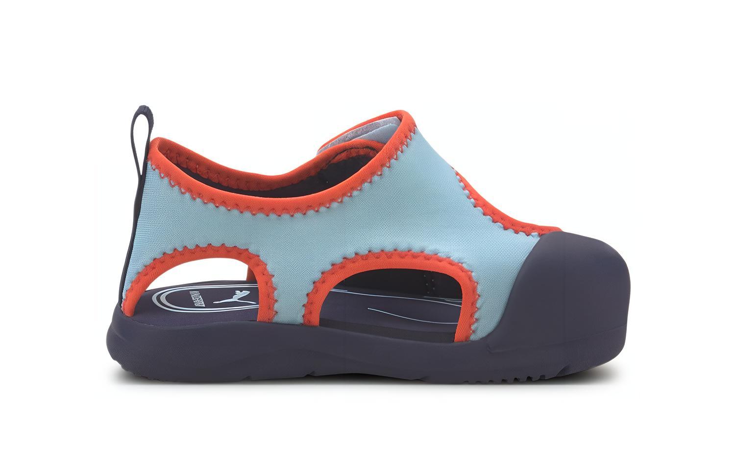 Order 嬰童 Puma Aquacat 魔術貼 包頭平跟運動涼鞋 藍色