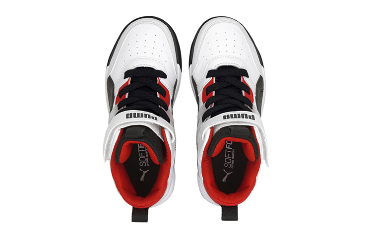 Lookbook (TD) プーマ バックコート ミッド AC 白 (Puma Bakkōto Middo AC Shiro) 374410-01