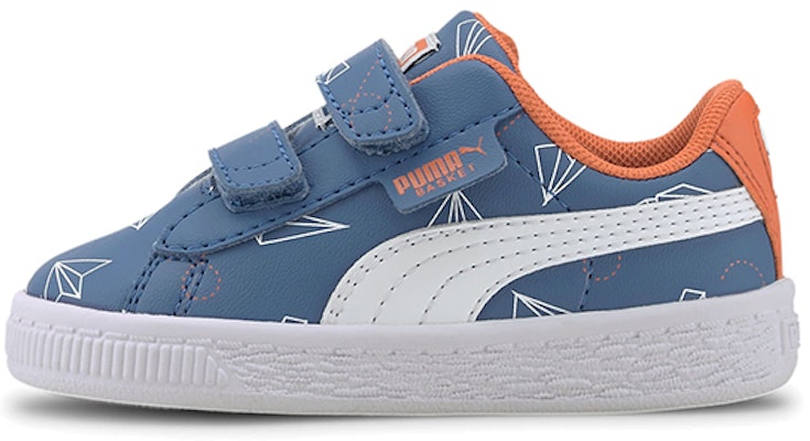 (TD) プーマ バスケット 紙飛行機 スニーカー (白/青/橙) 371188-02 Buy (TD) プーマ バスケット 紙飛行機 スニーカー (白/青/橙) 371188-02