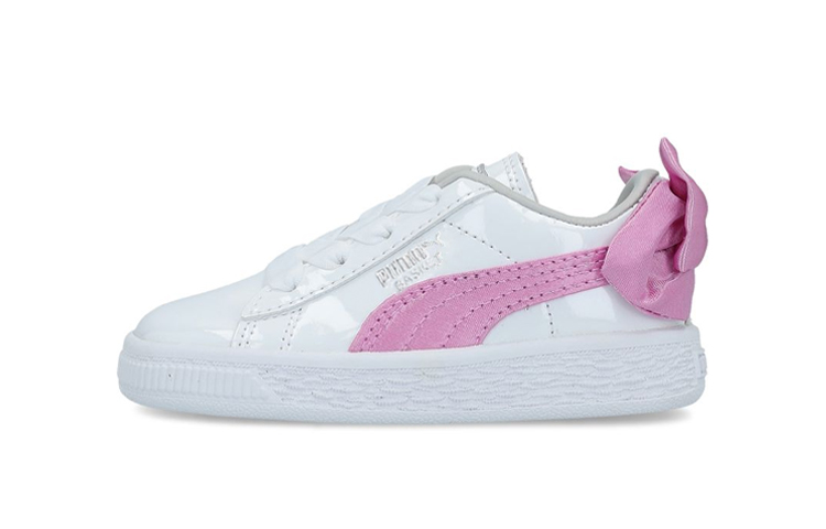(Toddler) Puma Basket Bow Patent Ac Inf Sneakers Pink 367623-02