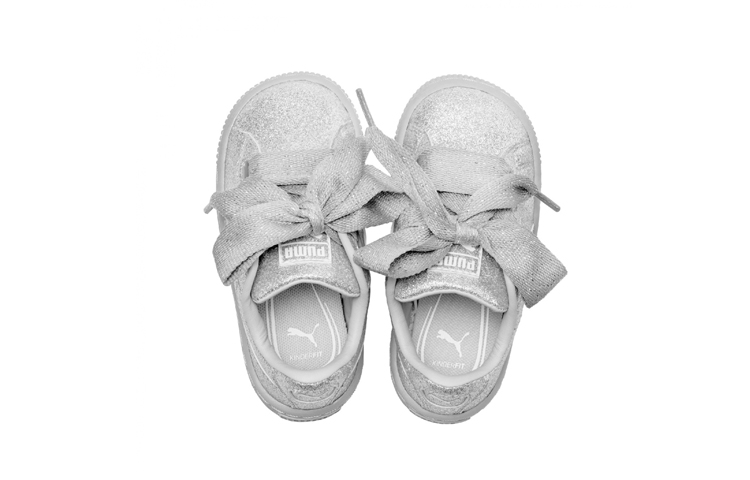 (TD) Puma Basket Heart Holiday Glamour Ayakkabi Sneakers Silver 圖 3