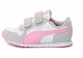 (Toddler) Puma Cabana Racer 'Grey White Pink' 360732-73 (Toddler) Puma Cabana Racer 'Grey White Pink' 360732-73