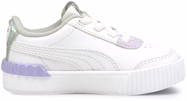 Order (Toddler) Puma Carina Lift Shine Casual Board Shoes White/Purple 380554-01