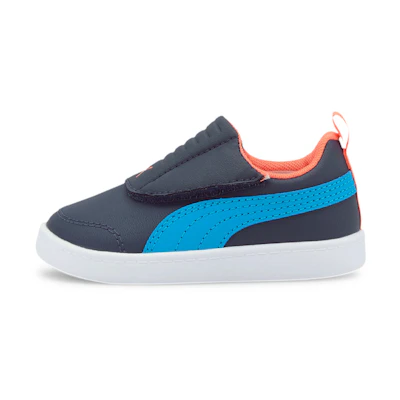 (TD) Puma Courtflex v2 Padded 'Black Blue Orange'