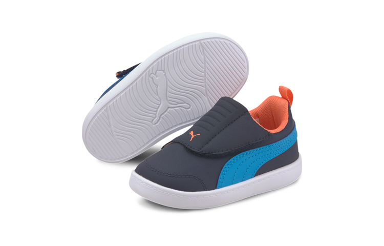 Lookbook (TD) Puma Courtflex v2 Gepolstert ''Schwarz Blau Orange'' 372994-01