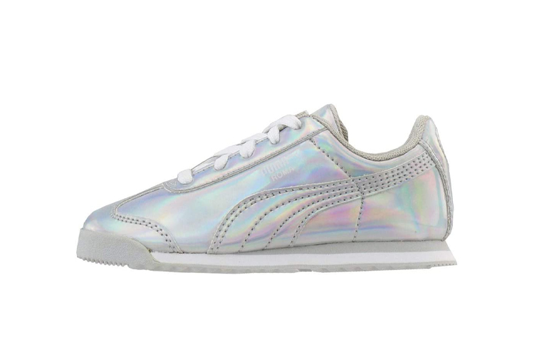 Buy 嬰兒 Puma Roma Iri 雷射亮皮 時尚百搭休閒板鞋 銀