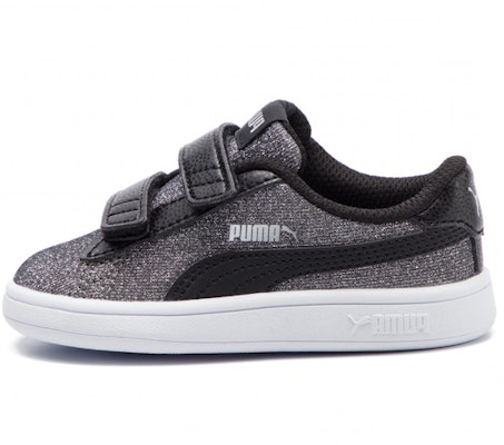 嬰兒 Puma Smash V2 閃耀儷 Glam 魔術貼 輕便低筒休閒板鞋 銀黑 Buy 嬰兒 Puma Smash V2 閃耀儷 Glam 魔術貼 輕便低筒休閒板鞋 銀黑