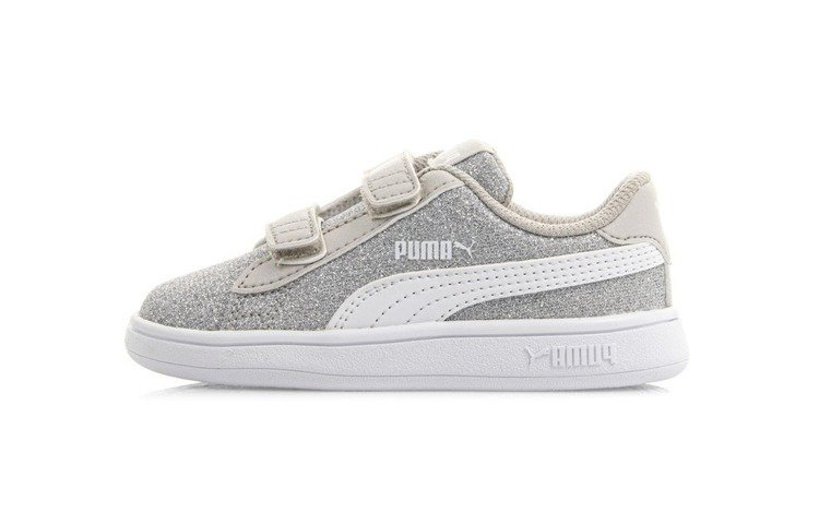 Buy (TD) 彪马Smash V2女童银色亮片休闲鞋 367380-17