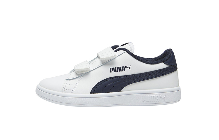 Buy (TD) プーマ スマッシュv2 レザー ベルクロ 白/紺 365174-04