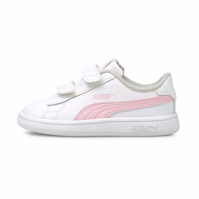 (TD) Puma Smash v2 Leather Velcro 'White Pink Lady'