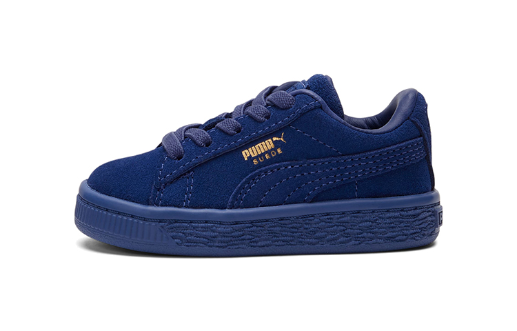 (Toddler) Puma Suede Classic Mono Gold Casual Board Shoes Blue 381572-02