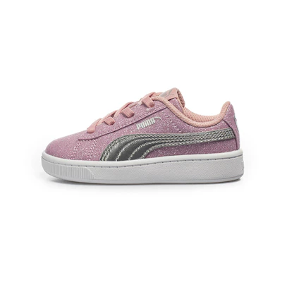(TD) Puma Vikky V2 Glitz Casual Board Shoes Grey/Pink