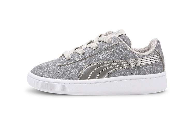 (Toddler) Puma Vikky V2 Glitz Casual Board Shoes Grey/White 370626-03