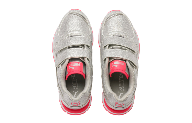 Lookbook 幼童 Puma Vista Glitz V 銀粉色 運動鞋