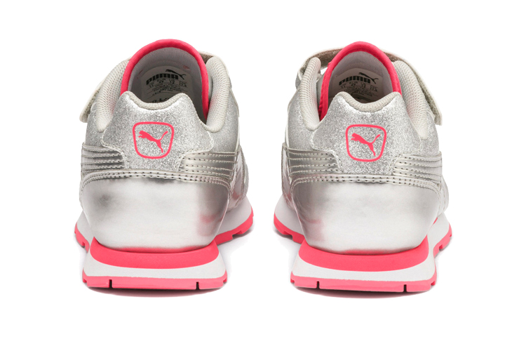 Shop 幼童 Puma Vista Glitz V 銀粉色 運動鞋