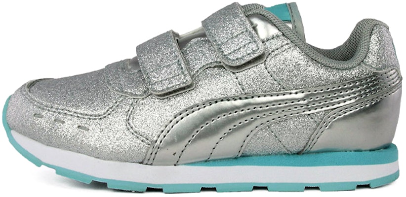 (Toddler) Puma Vista Glitz V Low 'Magic Tape Silver' 369720-07 Buy (Toddler) Puma Vista Glitz V Low 'Magic Tape Silver' 369720-07