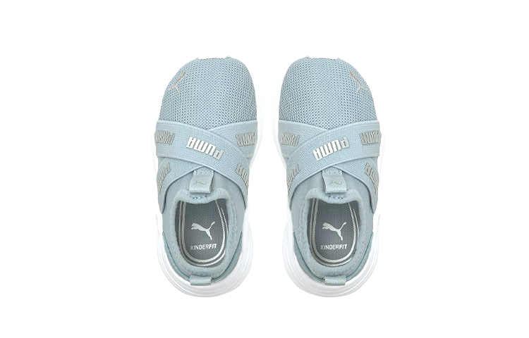 Lookbook 嬰童 Puma Wired Run Slip On 藍銀 跑步鞋