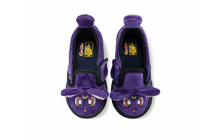 Shop (Toddler) Sailor Moon x Vans Slip-On V 'Pretty Guardian - Luna' VN0005VZ447