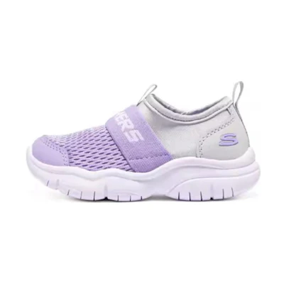 (Youth) Skechers Slip-On Comfy Shoes 'Purple Silver'
