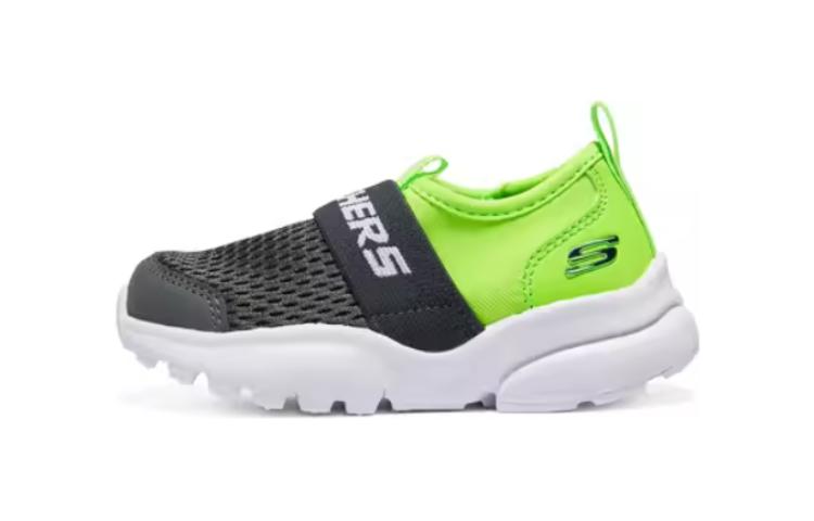 Buy (JR) Zapatillas Deportivas Skechers Sin Cordones 'Negro Gris Verde' 405215N-CCLM
