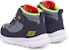 (JR) Kasut Velcro Skechers Microspec Zovox Campuran 'Navy Grey' 407307N-NVLM
