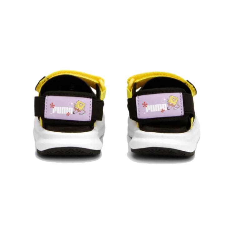 Lookbook (TD) Spongebob x Puma Evolve Sandal ''Zwart/Wit/Celandine'' 391191-01