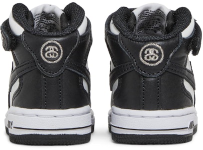 (TD) Stüssy x Nike Air Force 1 Mid 'Hitam Putih' DN4160-002 Details for (TD) Stüssy x Nike Air Force 1 Mid 'Hitam Putih' DN4160-002