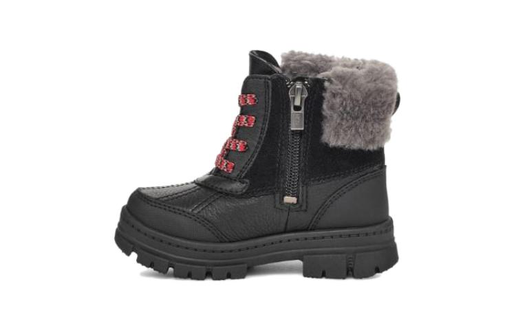 Buy 嬰兒 UGG 絨面 圓頭拉鍊 低筒 學步鞋 黑色