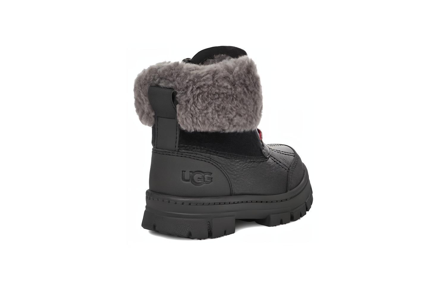 Shop 嬰兒 UGG 絨面 圓頭拉鍊 低筒 學步鞋 黑色