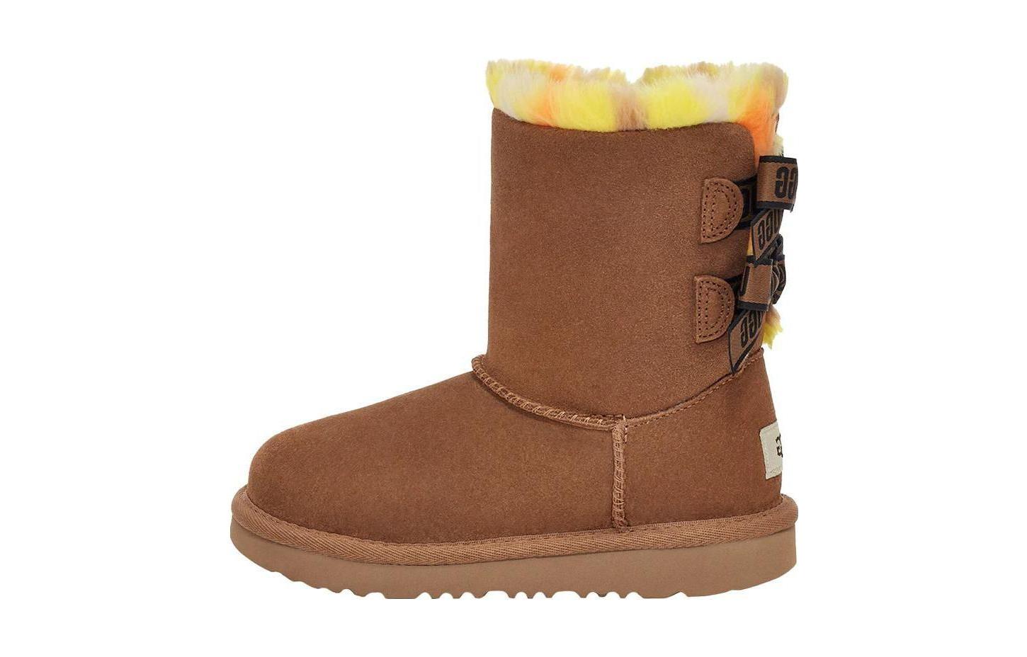 (Toddler) UGG Bailey Bow Plaid Punk Boot Chesnut 1134930T-CHE