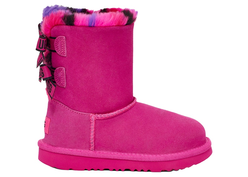 (Toddler) UGG Bailey Bow Plaid Punk Boot Rock Rose 1134930T-RCR