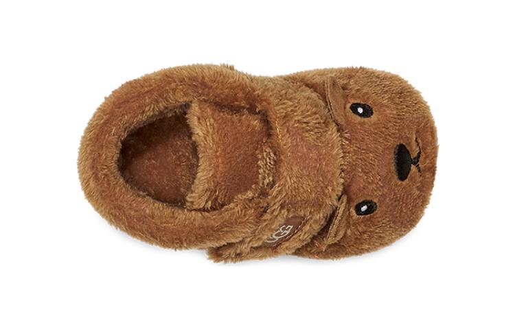 Lookbook 嬰童 UGG 織物 圓頭魔術貼 低幫 學步鞋 栗色