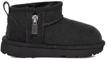 Order 嬰兒 UGG 羊皮 圓頭拉鍊 防水 高筒 學步鞋 黑色