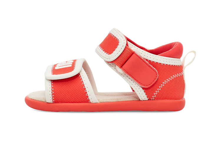 (Toddler) UGG Delta Velcro Comfort Casual Sandals 'Coral Red' 1107984T-PCRL