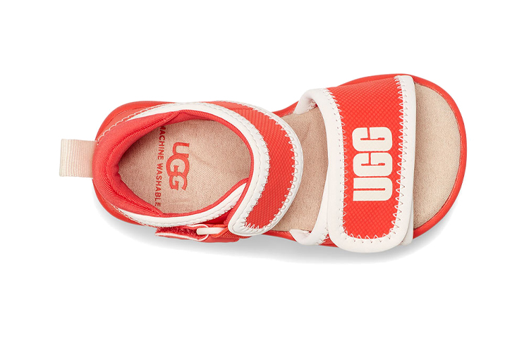 Shop (Toddler) UGG Delta Velcro Comfort Casual Sandals 'Coral Red' 1107984T-PCRL
