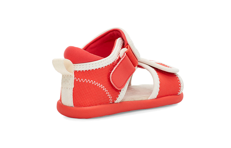 Purchase (Toddler) UGG Delta Velcro Comfort Casual Sandals 'Coral Red' 1107984T-PCRL
