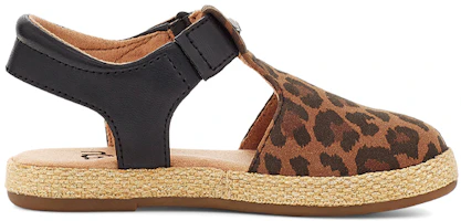 Order 幼童UGG Emmery豹紋輕便包頭涼鞋 日曬棕色