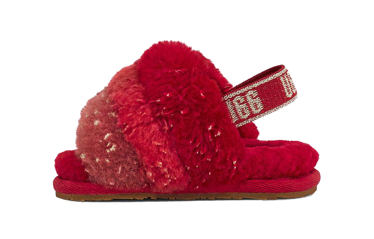 (Toddler) UGG Fluff Yeah 'Metallic Sparkle Red' 1125950I-REMU