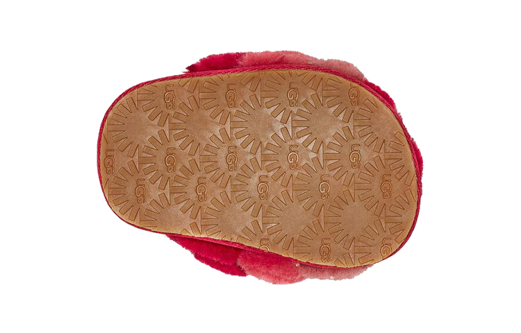 Purchase (TD) UGG Fluff Yeah '金属闪光红' 羊毛拖鞋 1125950I-REMU