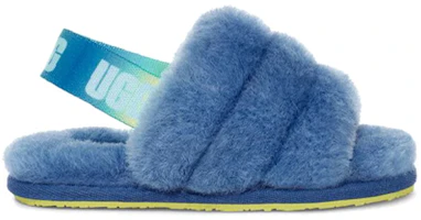 Order (TD) UGG Fluff Yeah Slide 'Mystic Blue Gradient' - Biru Gradient Puas UGG Slides 1120032T-MBGT