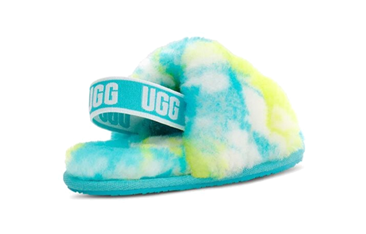 Shop (TD) アグ フラッフ イヤー スライド オアシスブルー (or shorter: フラッフ イヤー サンダル オアシス) 1123638T-OBSL