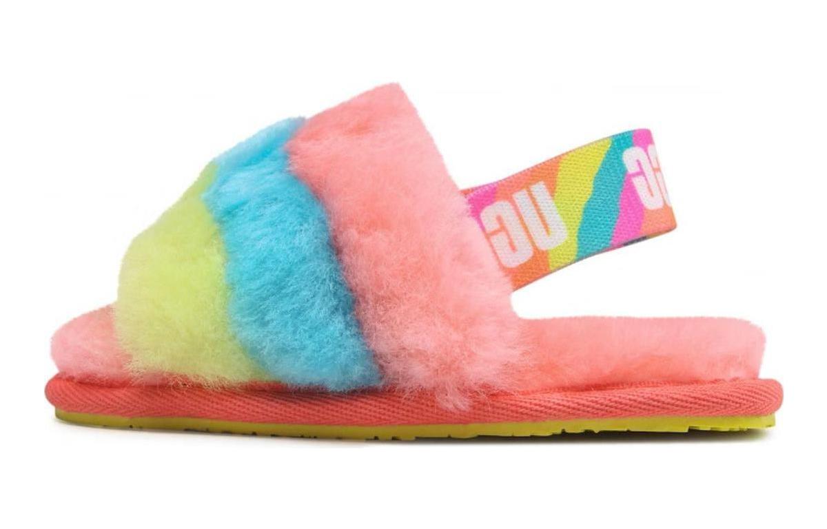 (Toddler) UGG Fluff Yeah Slide Peach Bliss Multi 1124931T-PBMT