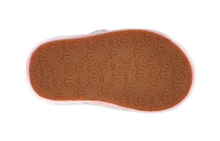 Details for 幼童 UGG Fluff Yeah Slide 簡約休閒露趾毛絨涼鞋 粉條紋