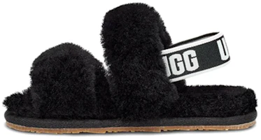 (Toddler) UGG Oh Yeah 'Black Fluffy Open-Toe' 1116636T-BLK (Toddler) UGG Oh Yeah 'Black Fluffy Open-Toe' 1116636T-BLK