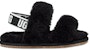 (TD) UGG Oh Yeah 'Hitam Gebu Hujung-Parut Terbuka' 1116636T-BLK