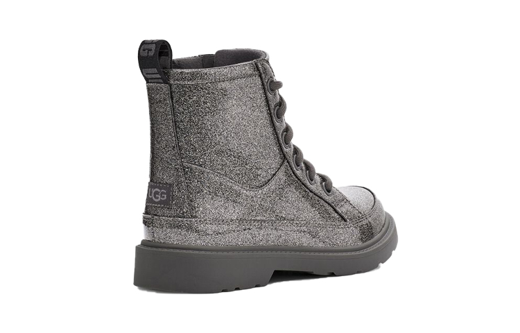 Lookbook (Toddler) UGG Robley Glitter 'Grey Fleece-Lined Lace-Up Boots' 1116377T-CHA