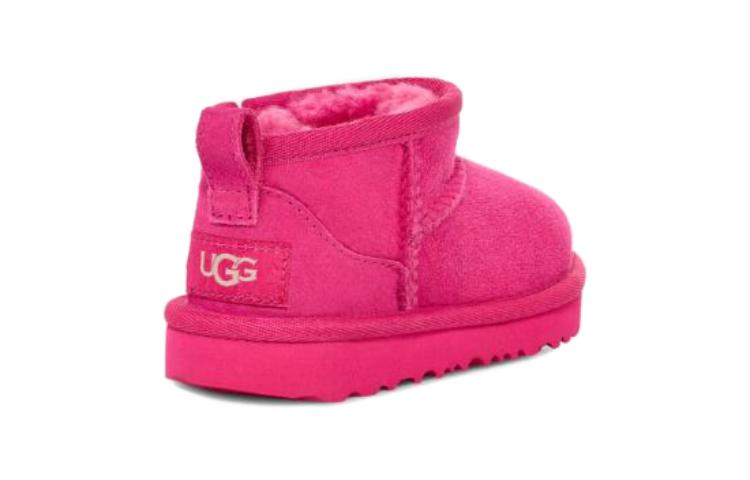 Shop (TD) UGG Bottines Bébé Étanches Roses en Peau de Mouton avec Fermeture Éclair 1130750T-BRY